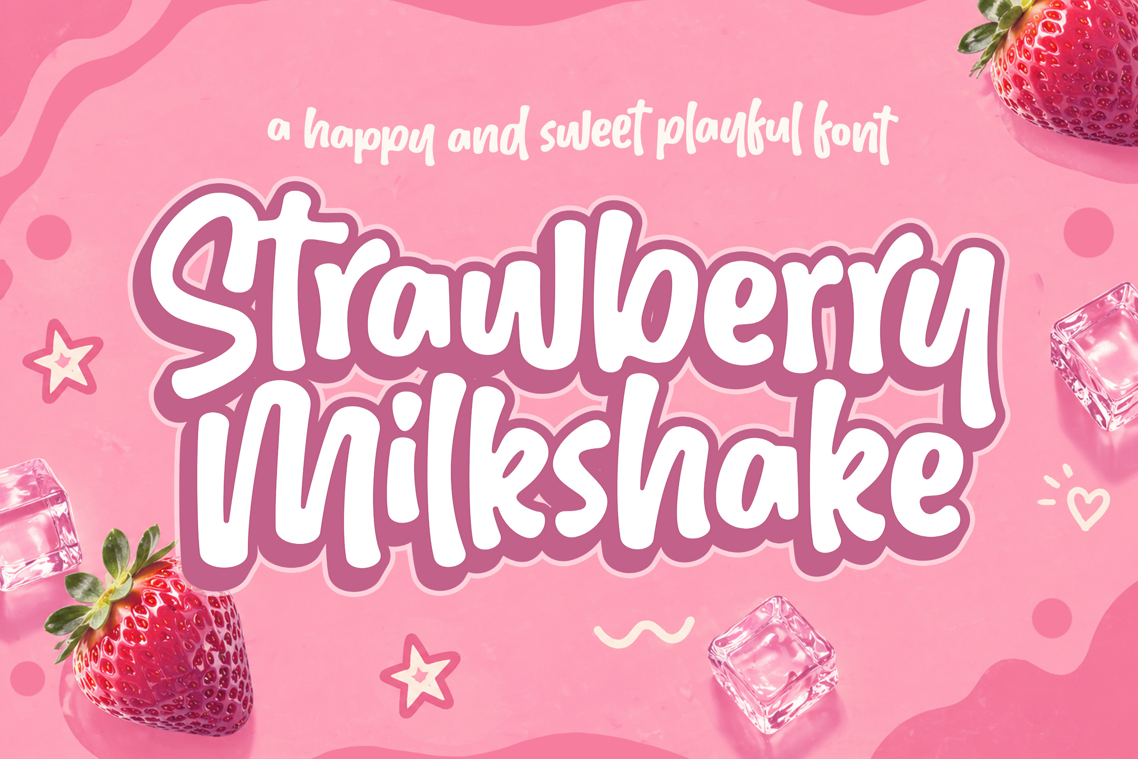 Strawberry Milkshake – Cute Font